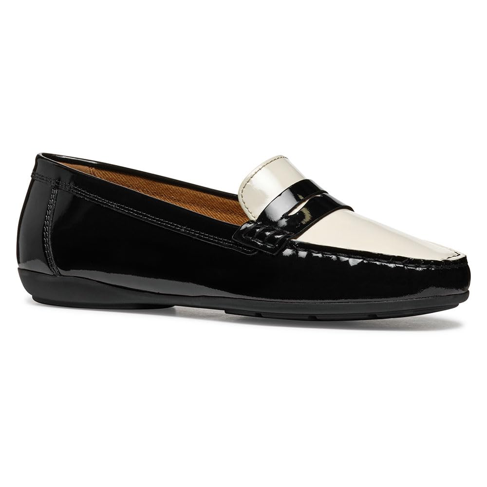 Geox D ANNYTAH MOC A, Women’s Moccasin, Black/Papyrus,