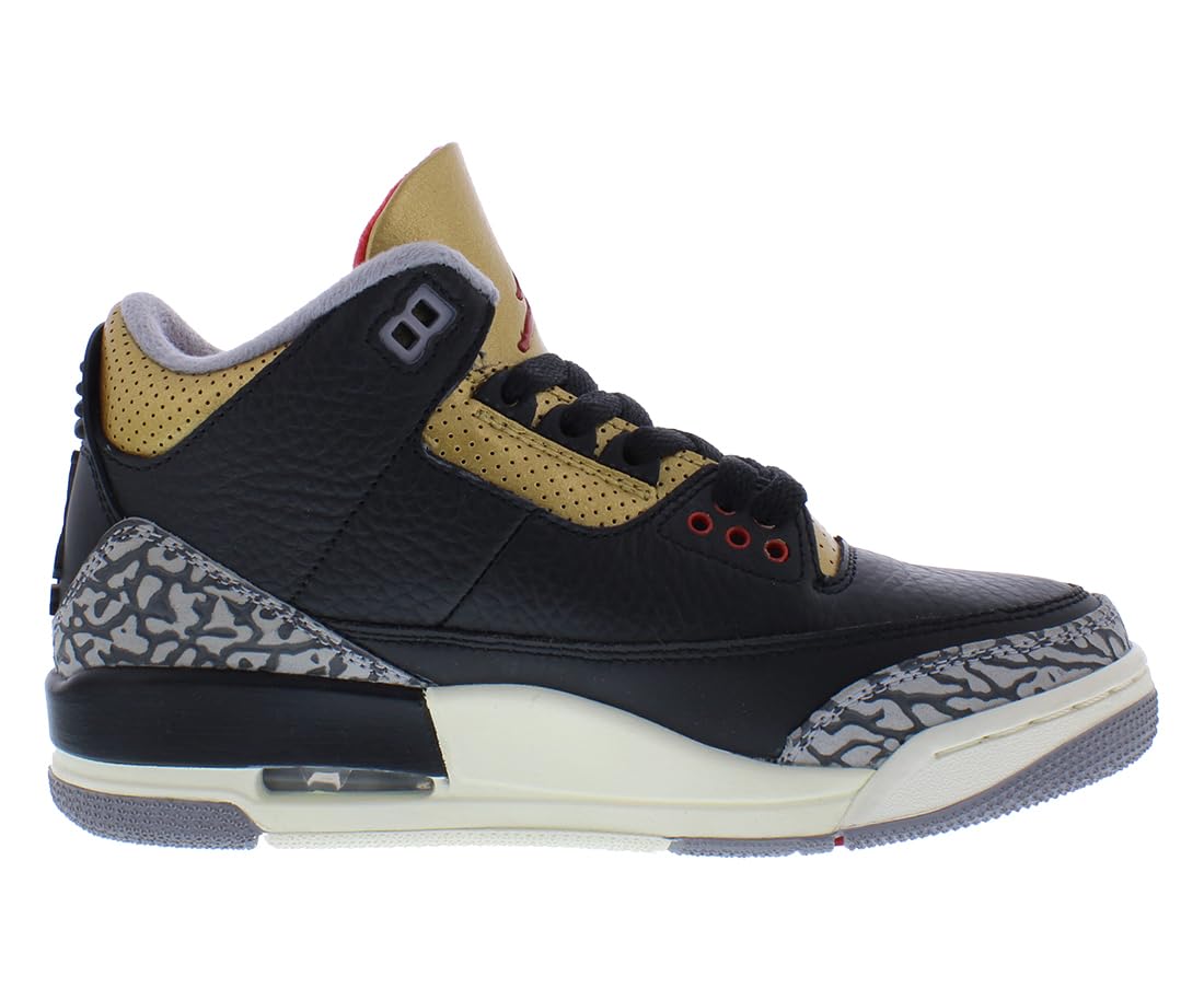 Jordan Womens WMNS Air 3 CK9246 067 Black Cement Gold - Size 5.5W