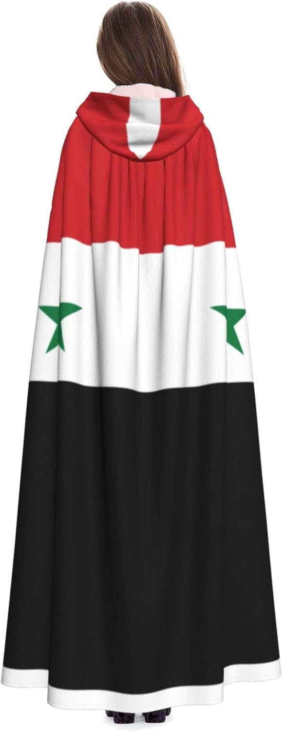 Syrian flag Unique Darkness Poncho Shawl - Customizable Wearable Blanket for Women, Perfect Halloween Costume Accessory, Knight, Akatsuki, and More