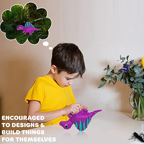 Dinosaur Toy Felt Sewing Kit For Kids Ages 8-12 - Beginners Sewing Kit For Hours Of Fun - Felt Dinosaur Sewing Kit - Boys & Girls Beginner Sewing Kit Kids - Kids Sewing Kit For Beginners With 165Pcs #TOP6