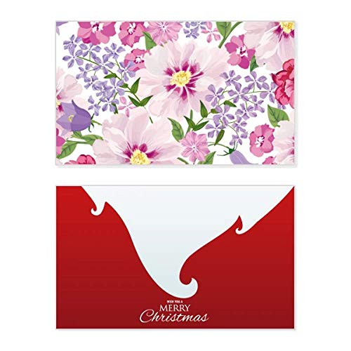 Carte de Noël vintage fleurs et mer illustration rétro correspondance hiver