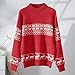 Snowflake Christmas Sweaters for Women Loose Mock Neck Long Sleeve Versatile Ladies Cute Pullover Casual Knitted Tops