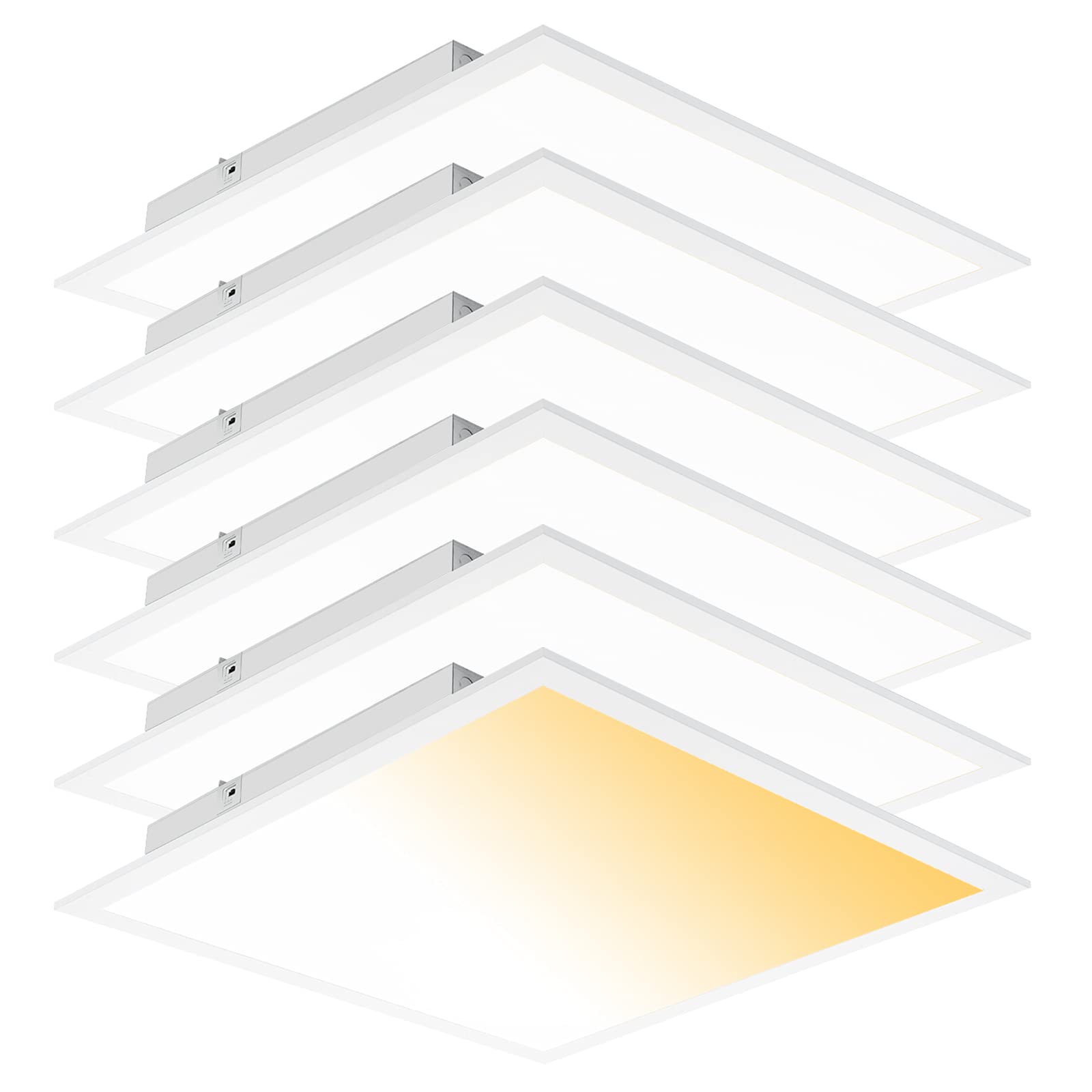 2x2 LED Flat Panel Light, Drop Ceiling Light 3000K 4000K 5000K 3 Color Temperature Selectable & 0-10V Dimmable, 20W/30W/40W Options, 100-277Vac, ETL, 6 Pack