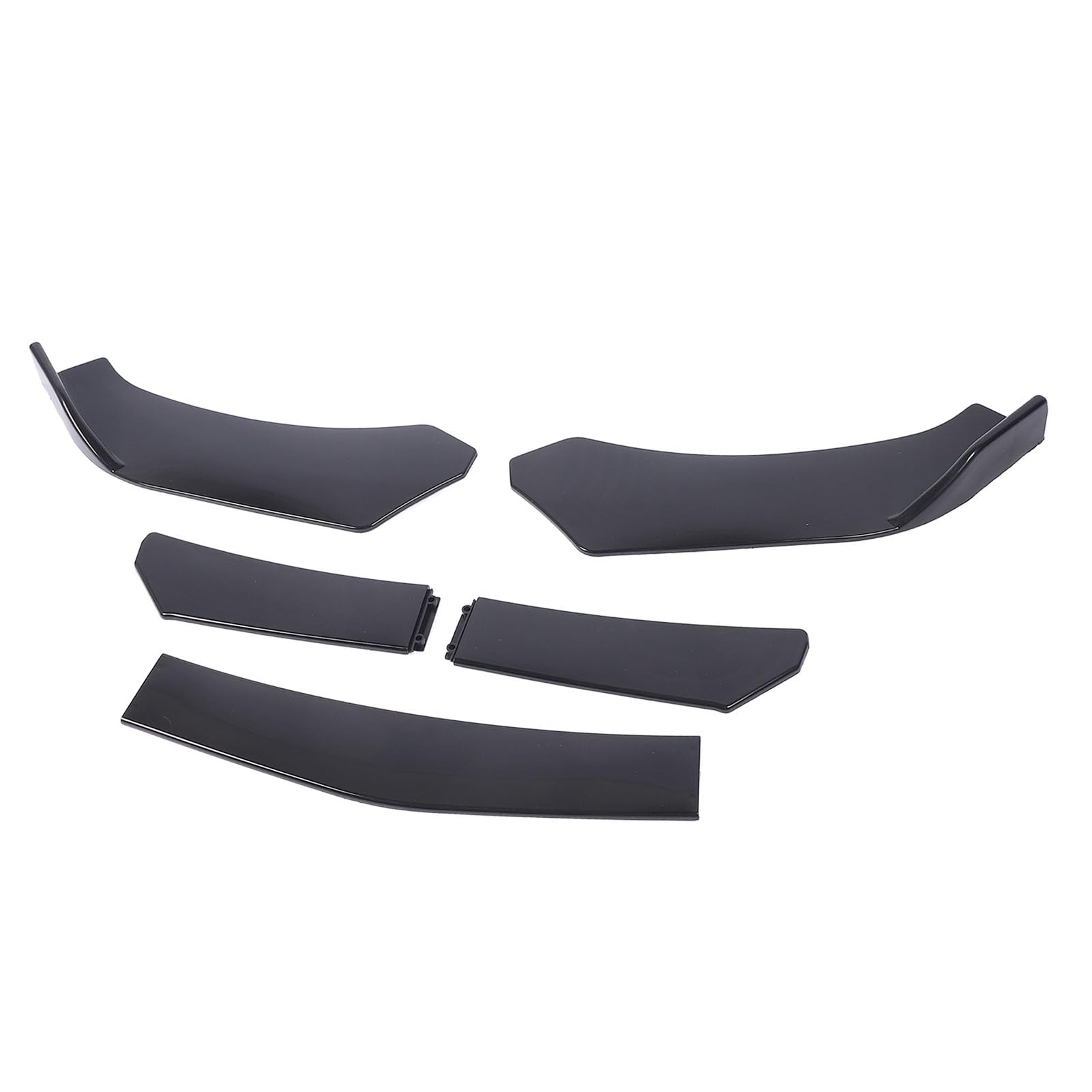 5Pcs Glossy Black Front Bumper Lip Spoiler Splitter Body Kit
