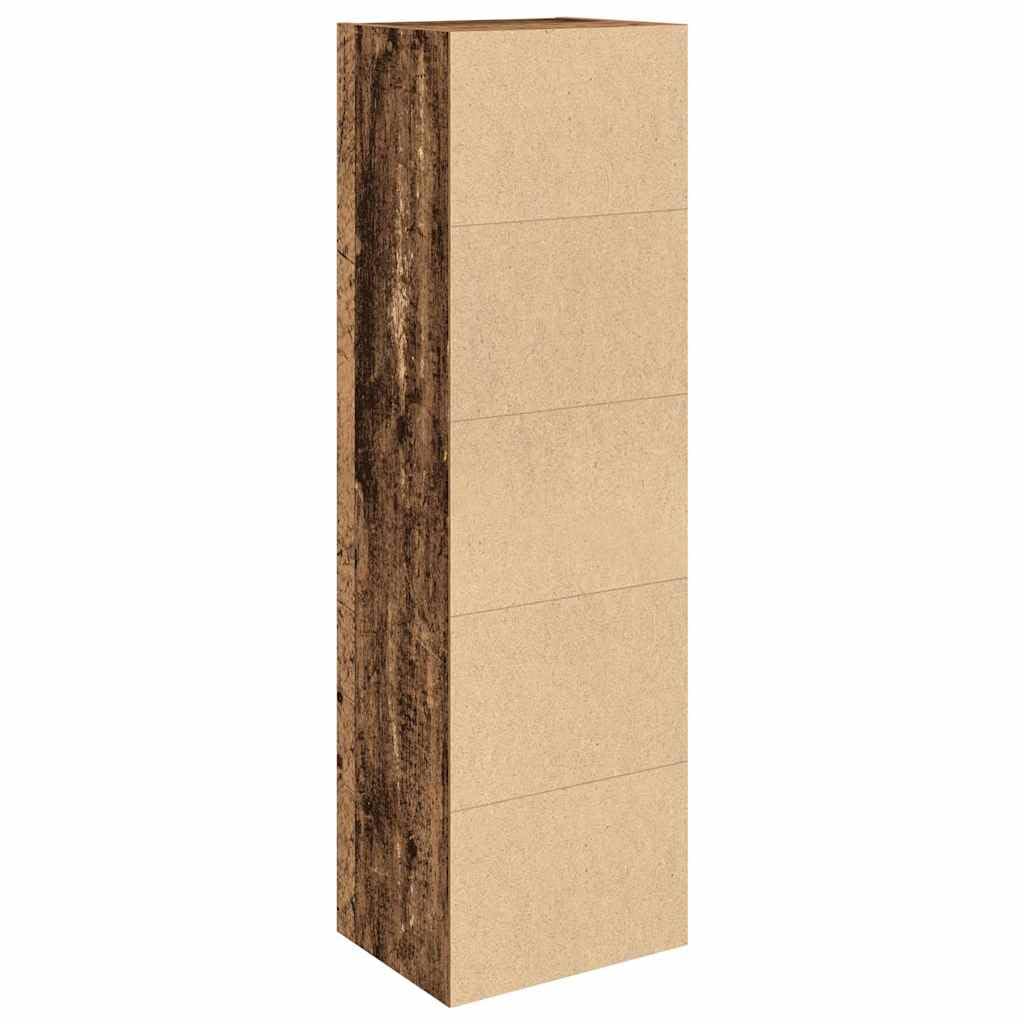 Librería con aspecto de madera envejecida, 31 x 24 x 102 cm, estantería estrecha con puerta, estantería versátil vintage para biblioteca, estantería, estantería baja, alto espacio de