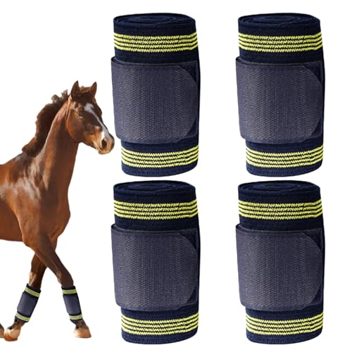 Fmzrbnih Faja para – Protector Ecuestre Elástico – 4 rollos de Para | Para Veterinario, prevención de tendones heridas, zuecos, entrenamiento y competiciones