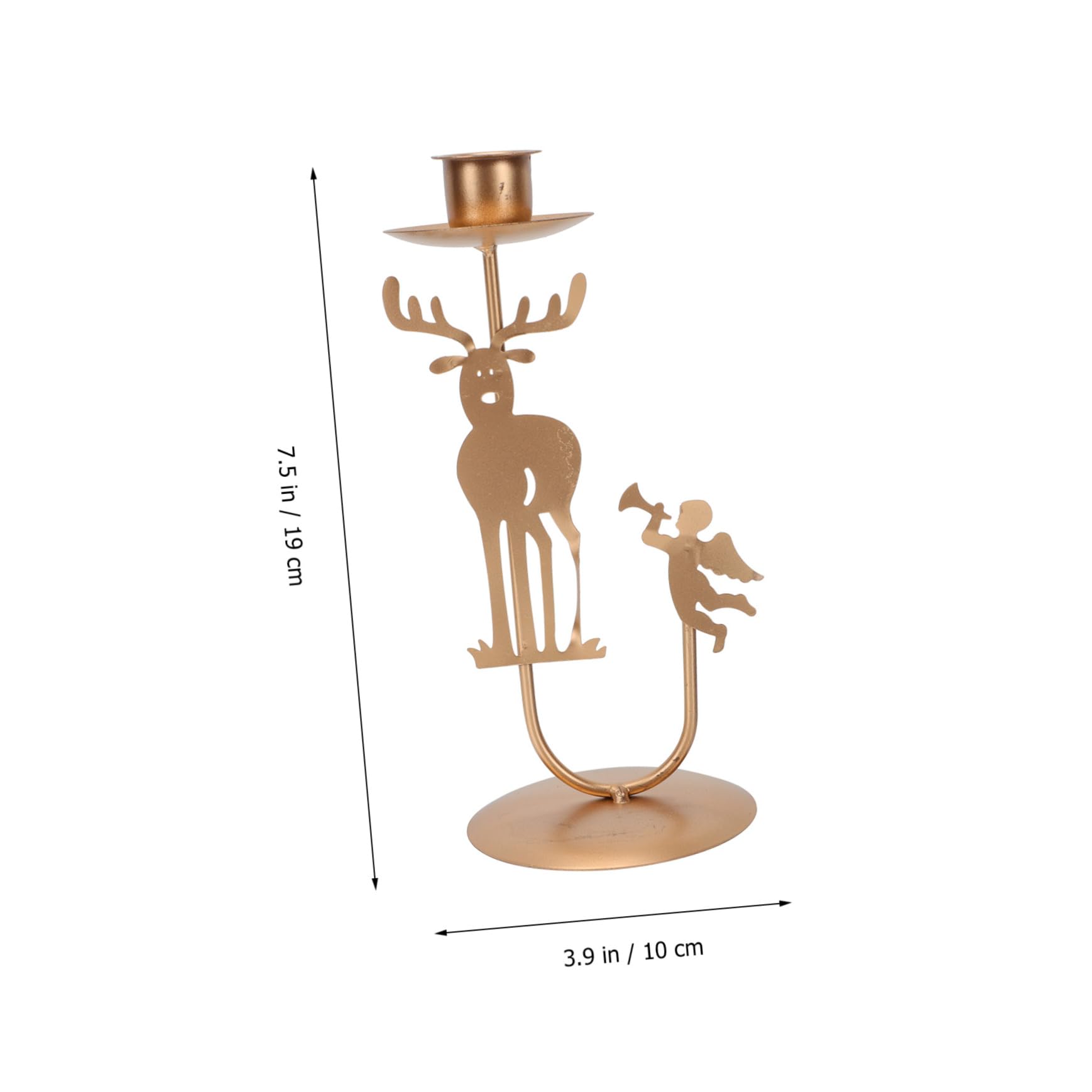 VINTORKY 2Pcs Retro Christmas Candleholder Decorative Candle Stands for Festive Home Decor Adornment for Holiday Celebrations Reindeer Angel Designs