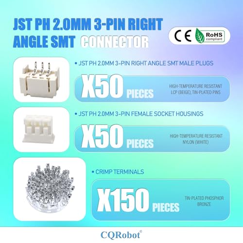 CQRobot JST PH 2,0mm Pas 3-Broches CMS À Angle Droit Connecteur Adaptateur – vue 2