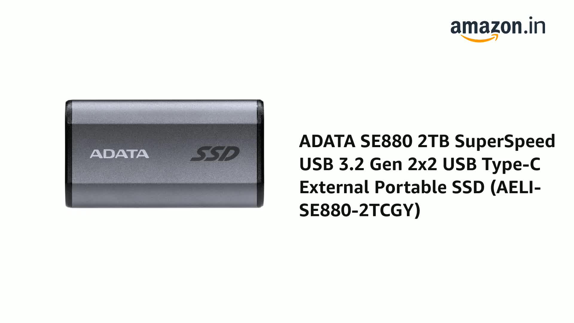 ADATA SE880 2TB SuperSpeed USB 3.2 Gen 2x2 USB Type-C External