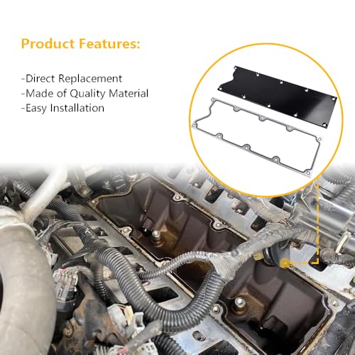 Image of LS Gen 3 Valley Pan Cover Plate Low Profile w /Gasket, Seal | Compatible with GM LS Gen III Engine LSX LS1 LM7 LR4 LQ4 LS6 L59 LQ9 LM4 L33, Chevy GMC Silverado | OE# 551629 12558178 MS19328 (Black)