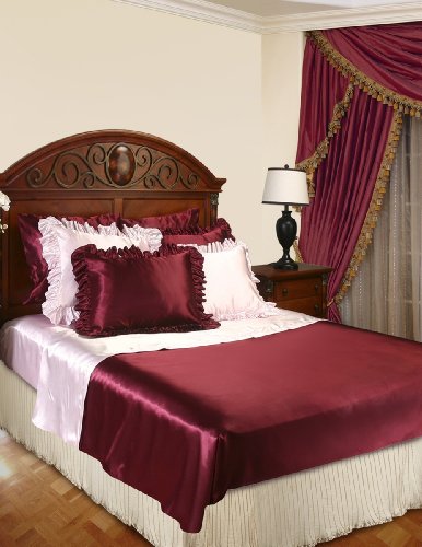Lino antiguo Violet para cama con volantes sofisticada tono perla 2