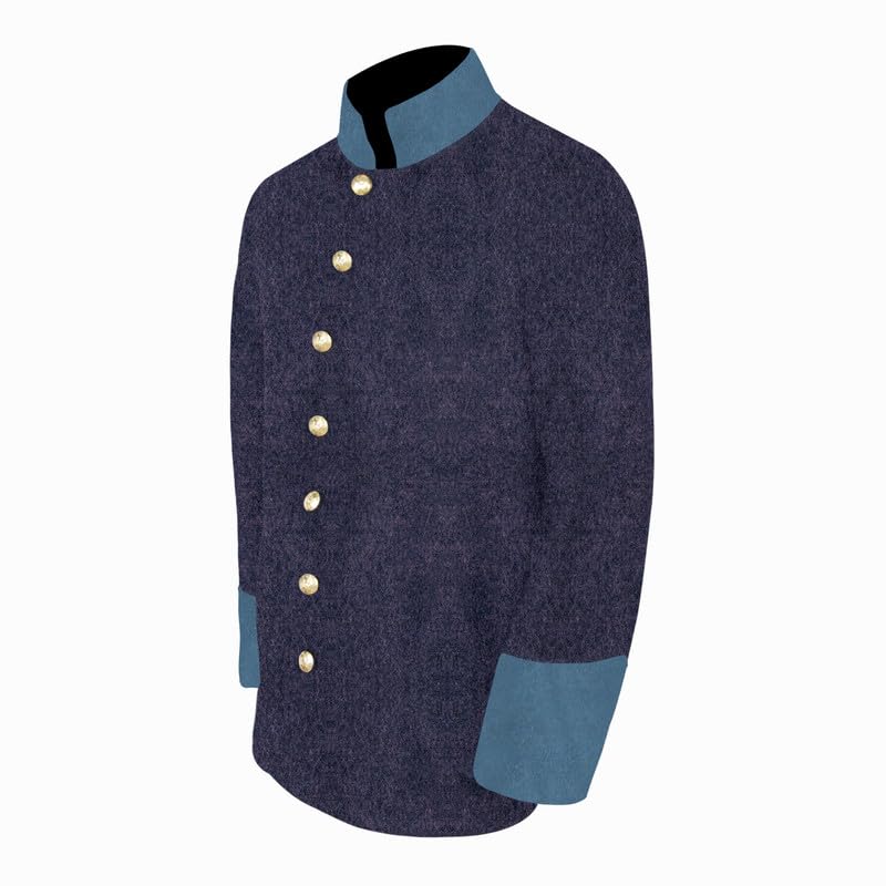 Men's US Civil War Cadet Grey Officer's Sack Coat with Solid Cuff & Collar2