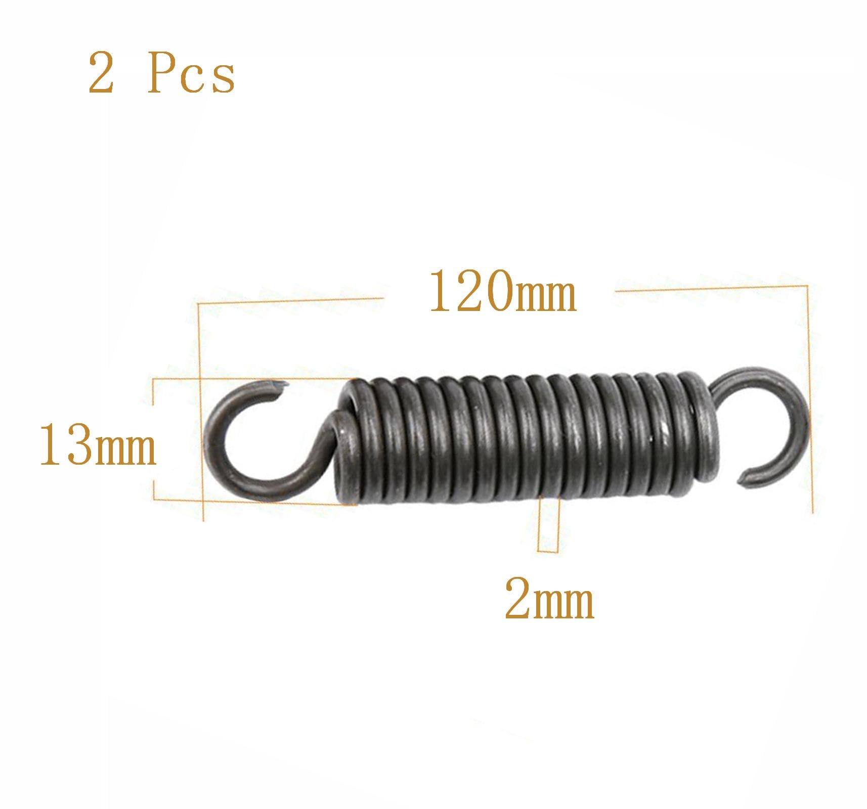 Molle di trazione a doppio gancio 2 pezzi, acciaio for molle 2 x 13 x 190 mm, diametro filo 2 mm, diametro esterno 13 mm, lunghezza libera 190 mm(2 x 13 x 190 mm)