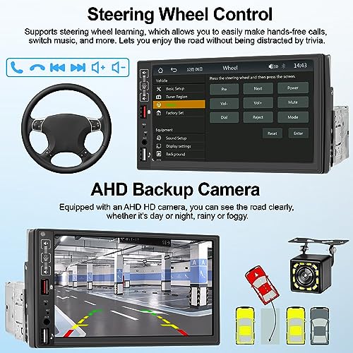 Podofo Autoradio 1 Din con Apple Carplay/Android