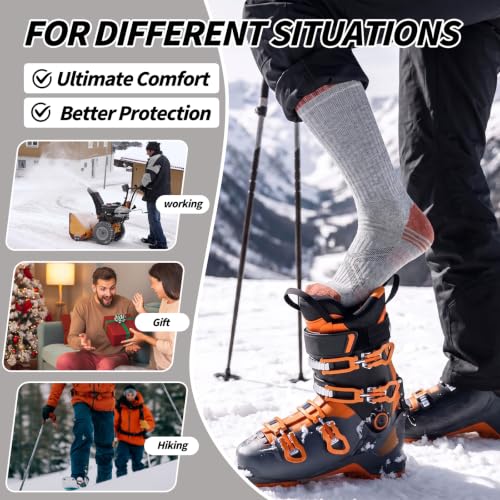 Merino Wool Hiking Socks Moisture Wicking Outdoor Walking for Men Women - image 5