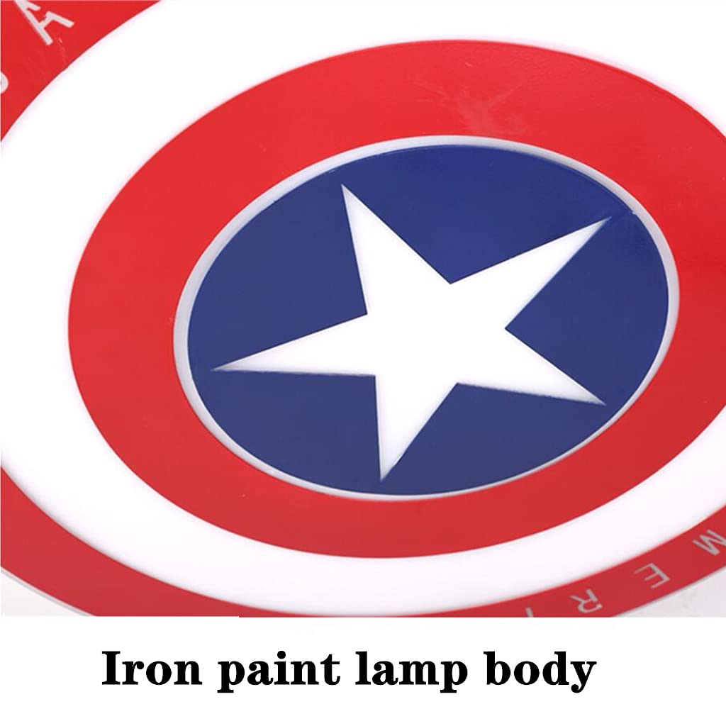 Plafoniera A LED Per Bambini Lampada Da Soffitto CreativaCapitano America Dimmerabile Con Telecomando Acrilico Ultra Sottile Rotonda Per Bambini Camera Da Letto Soggiorno Luce Illuminazione,50cm