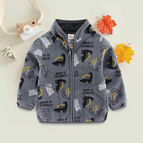 Boys Girls and Toddlers' Sherp𝐚 Fleece Full-Zip Jacket Baby Cute 𝐂artoon Winter Warm Plush Toddler Boy Fleece Jacket2