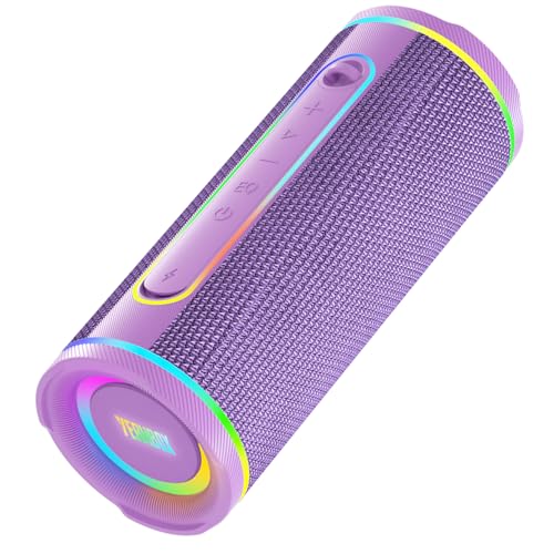 YEAHBOX X-Boom Go Portable Bluetooth Speaker, Max 40W Hi-Fi Sound, Dome Tweeter & Track Bass Driver, Dual EQ Modes, IP65 Waterproof, RGB Light Show, TWS Stereo Pairing, Bluetooth 5.4, 10H Playtime