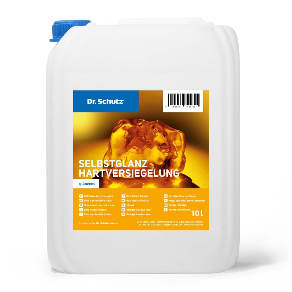 Dr. Schutz Selbstglanz Hartbeschichtung glänzend 10 L für elastische Bodenbeläge | Versiegelung für PVC, CV, Linoleum | Bodenversiegelung, Schutzversiegelung, Bodenbeschichtung | Vinylboden versiegeln