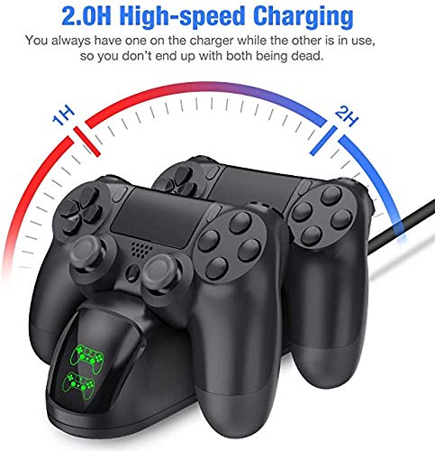 Carregador de controlador ANTSIR PS4, Dock de estação de carregamento de controlador USB para DualSh