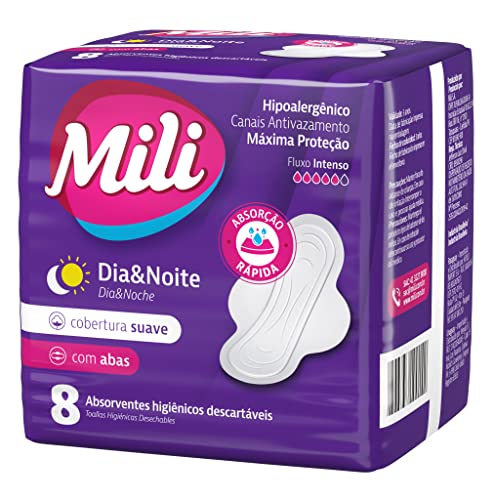 Mili Absorvente Dia e Noite Suave c/abas – 8 unidades