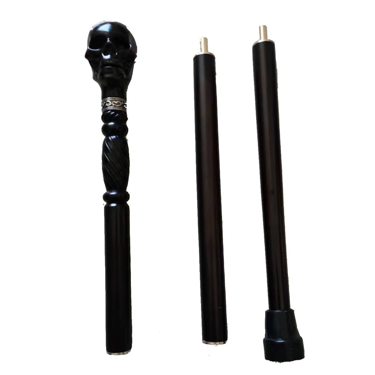 Gehstock Holz Verstellbar,Totenkopf-Kopf, Ergonomischer Griff Spazierstock Herren, Senioren, Höhenverstellbar, Elegant Für Mehr Gangsicherheit Fashionable Unique Walking Stick