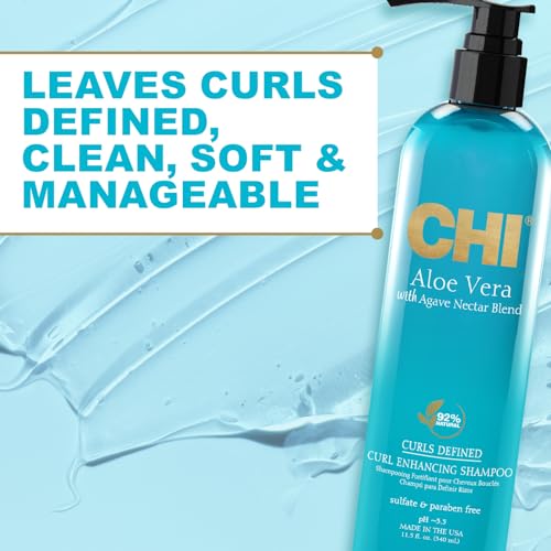 CHI Aloe Vera Curl Enhancing Shampoo, 11.5 Oz - image 5