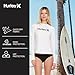 Hurley Rash Guard for Women, Womens Rash Guard Long Sleeve Shirts, Rashguard Swim Shirt Women UPF 50+ SPF & UV Protection White