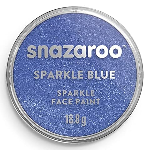Snazaroo 1118351 makijaż dla dzieci, przyjazny dla skóry, hipoalergiczny makijaż twarzy na bazie wody, rozpuszczalny w wodzie, nie zawiera parabenów, 18 ml - Sparkle Blue