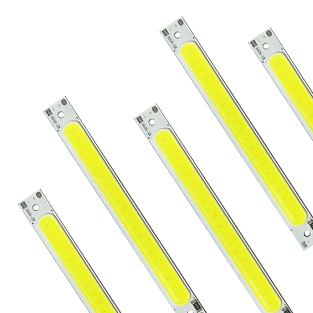LED COB Light Platine, 5 pezzi DC 5 V 3 W Long Strip LED Chip Light Board Luce Bianca 600 mA 400 lm 6500 K per USB Touch Dimmer