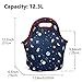 VASCHY Lunch Box Bag for Kids, Neoprene Insulated Lunch Tote with Detachable Adjustable Shoulder Strap in Cute Astronaut