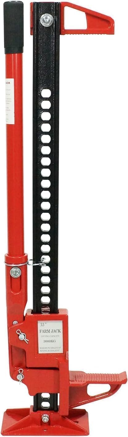 Heavy-Duty 7000LB High-Lift Jack - 33" Ratcheting Tool for Off-Road Trucks, Tractors & 4x4s, with Bumper Lift Accessories