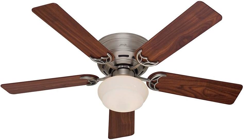 Bеѕt Prоmо Hunter Indoor Low Profile III Plus Ceiling Fan with Light and Pull Chain Control, 52, Antique Pewter