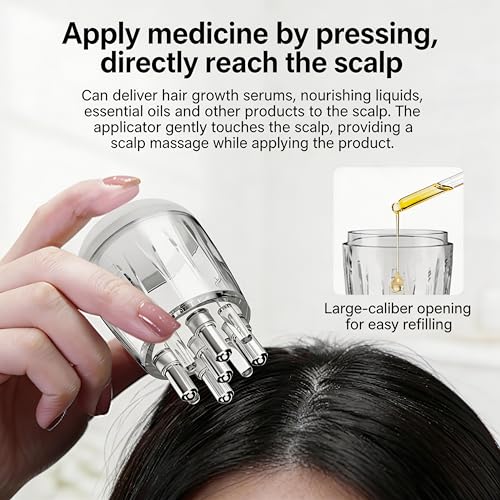 Mavsigak Hair Oil Applicator, Minoxidil Applicator Comb Bottle for Precise Scalp Application, Root Comb Massager for Hair Growth Serum, Essential Oil, Minoxidil Treatment, Hair Loss & Thinning Care — view 3
