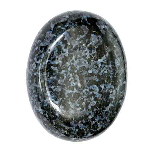 Image of Crystal Heaven Certified Indigo Gabbro Palm Stoneindigo Gabbro Palm Pebbles Stones Anxiety Stress Relief - Aaa Grade Healing Gemstone Agate Palm Stone Yoga Meditation Spiritual Reiki Feng Shui
