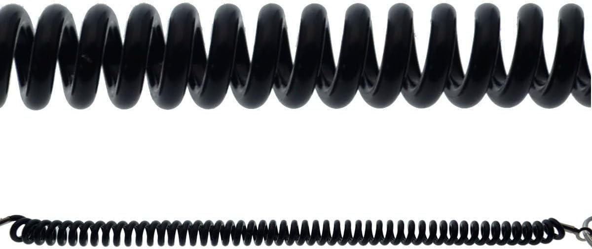 Specialist ID Bulk 100 Pack Bungee Coil Cords - Elastic Stretchy Elastic Swipe Badge & Key Chain Ring Casino Card Clip Leash Lanyards - for Light Duty Use (Black)