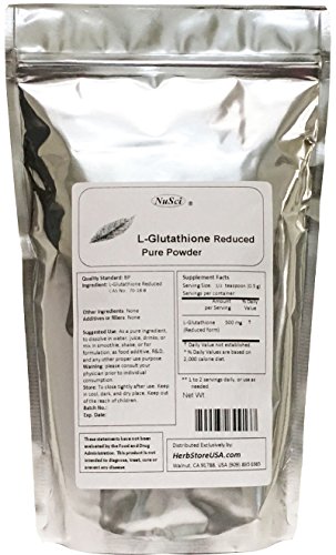 NuSci L-Glutathione Reduced Powder Powerful Antioxidant Immune Support (25 Grams (0.88 oz))