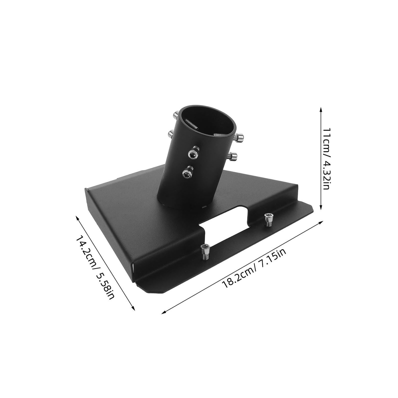 Staffa Antenna Mini in Ferro Nero per Installazione Sicura su Palo Metallico da 28mm a 54mm, Resistente alle Intemperie, per Montaggio a Parete o Tetto