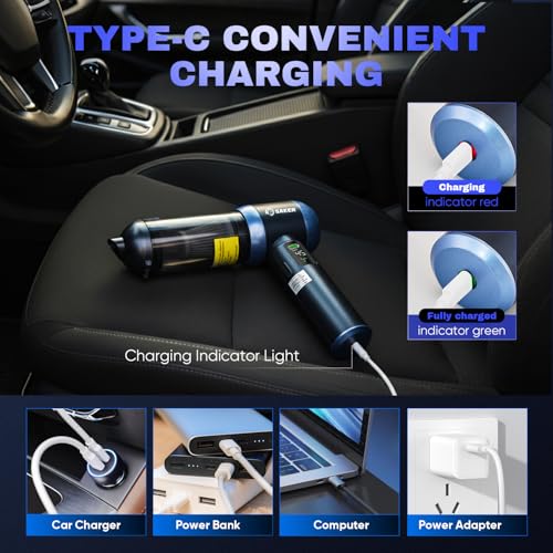 Saker HL157 Cordless Car Vacuum — 20,000Pa, 40-Min Runtime, Type-C — view 8