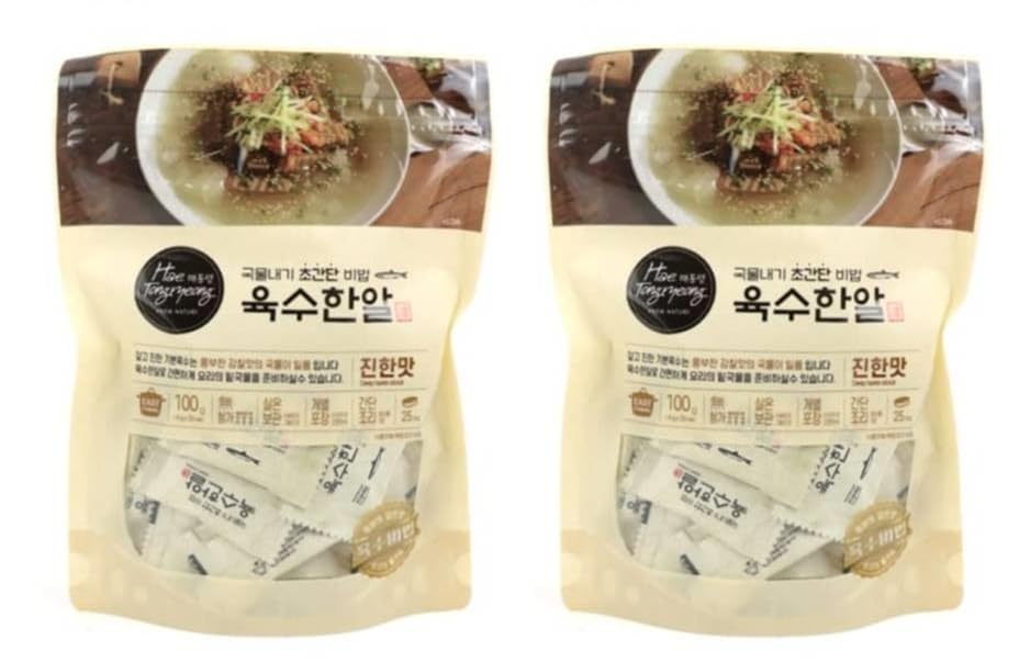 HAE TONGRYEONG FROM NATURE YOOK SOO HAN AHL 2Pcaks Freeze-dried, Deep Taste Coin Stock 100g(4g x 25pcs, 0.22lb, 3.52oz), Korean Broth, Soup base, 육수한알 2Packs