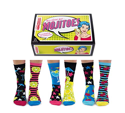 Mojitoes United Oddsocks - Caja de 6 calcetines para mujer desparejados, multicolor, talla europea 37 - 42 Cover