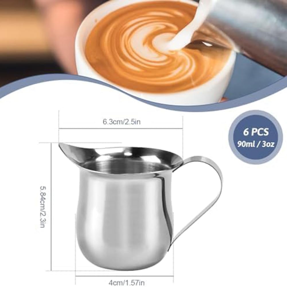 Lot De 6 Pots à Lait En Acier Inoxydable Pour Expresso