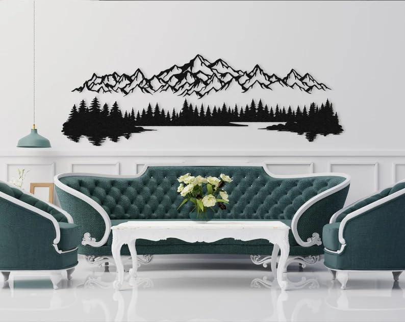 NORTH KAISER Décoration Murale Montagne | Art Murale Minimaliste | Panneau Mural Métal Hill | Sculpture Métal Montagne | Art Géométrique métal | Décor D'intérieur Nature (Noir, 35 x 14 cm NORTH KAISER Décoration Murale Montagne | Art Murale Minimaliste | Panneau Mural Métal Hill | Sculpture Métal Montagne | Art Géométrique métal | Décor D'intérieur Nature (Noir, 35 x 14 cm