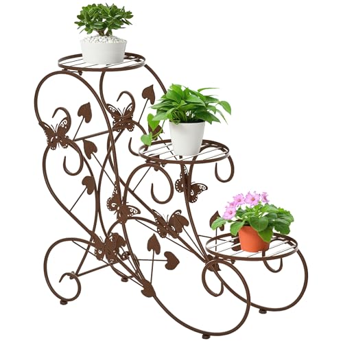 Outsunny Blumenständer, Pflanzenregal, Dreistufiger Blumenstand,...