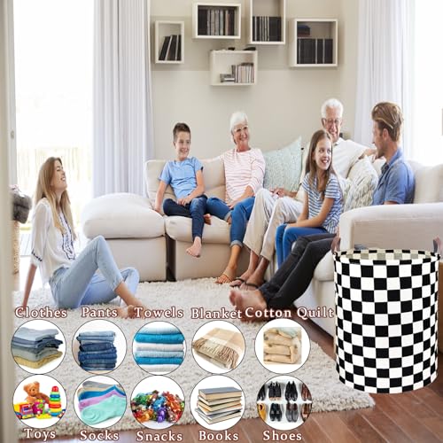 Image of Waterproof Laundry Hamper Collapsible Laundry Basket Leather Handle Laundry Bag Large Clothes Storage Toy Organization for Bathroom Bedroom Laundryroom College Dorms (Hege-002)