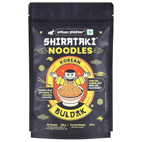 Image of Urban Platter Korean Buldak Shirataki Noodles, 282g (Konjac Noodle | Keto-friendly, Low-Carb, Fat-free | Fiery Buldak Explosion | Ready in Minutes)