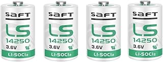 4 Pack LS14250 3.6V 1/2 AA Size Lithium Batteries Use for Dog Collar Watch R9 Leash Security System Device PLC Facility Oil Gauge
