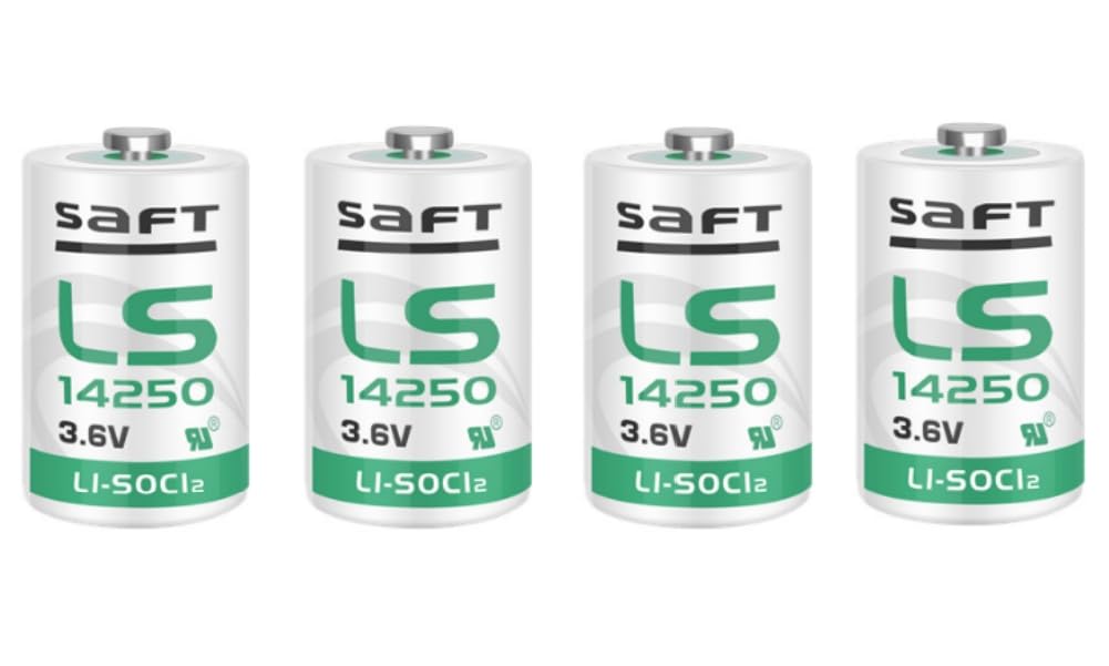 4 Pack LS14250 3.6V 1/2 AA Size Lithium Batteries Use for Dog Collar Watch R9 Leash Security System Device PLC Facility Oil Gauge