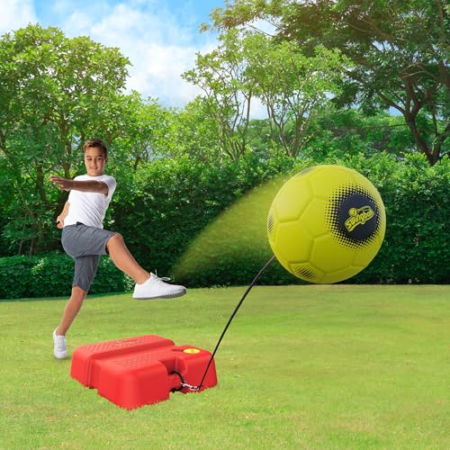 Swingball All Surface Soccer Trainer | Reflex Football | Rot/Gelb | Kinder 3+ | Fußballtrainer | Garten und Outdoor Ballspielzeug