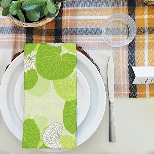 Image of ArtzFolio Green Leaves Table Napkin Poly Cotton Fabric 20x20inch (50.8x50.8cms); SINGLE PIECE